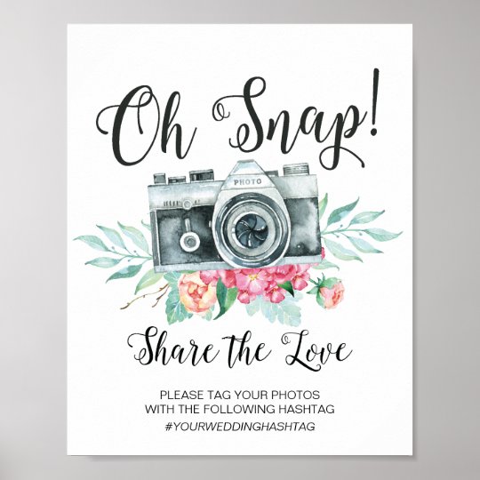 Oh Snap //// Social media sign //// gold print //// Wedding gold //// Camera //// PRETTY