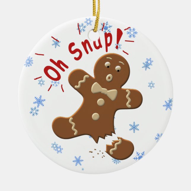 Oh Snap Ceramic Tree Decoration (Front)