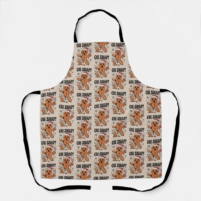 Oh Snap! Christmas Gingerbread Cookie Santa Hat  Apron (Front)