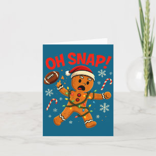 Oh Snap Christmas Gingerbread Funny Football Light Card