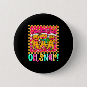 Oh Snap Christmas Gingerbread Man Funny Xmas Cooki 6 Cm Round Badge