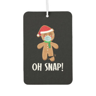 Oh snap christmas gingerbread man mask gift car air freshener