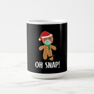 Oh snap christmas gingerbread man mask gift coffee mug