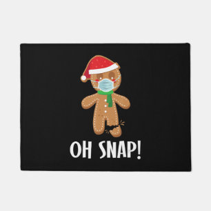 Oh snap   christmas gingerbread man mask gift doormat