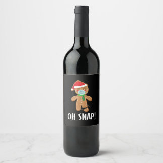 Oh snap | christmas gingerbread man mask gift wine label
