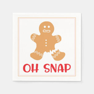 Oh Snap Christmas Xmas Holiday Gingerbread Napkin