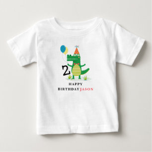 Oh Snap Cute Alligator in Swamp Kids Birthday  Baby T-Shirt