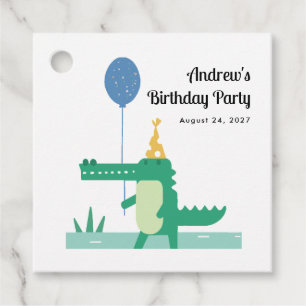 Oh Snap Cute Alligator Kids Birthday Favour Tags