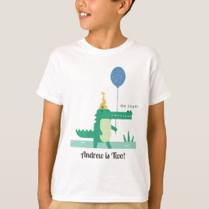 Oh Snap Cute Alligator Kids Birthday Party T-Shirt