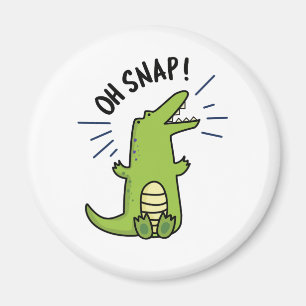 Oh Snap Cute Snapping Crocodile Pun Magnet