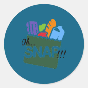 Oh Snap Ebt Benefits Food Stamps Hood Funny  Classic Round Sticker