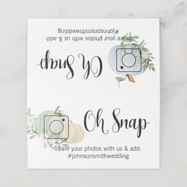 OH SNAP Folded table card #hashtag fall pumpkin (Outside Unfolded)