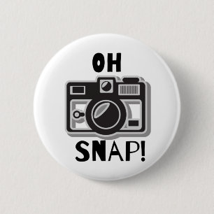 OH SNAP! funny camera design 6 Cm Round Badge