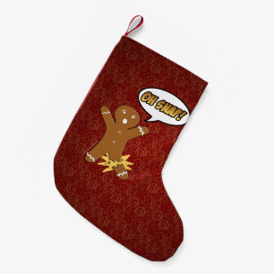 Oh Snap Funny Christmas Gingerbread Man Broken Leg Small Christmas Stocking