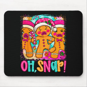 Oh Snap Funny Christmas Gingerbread Man Xmas Cooki Mouse Mat