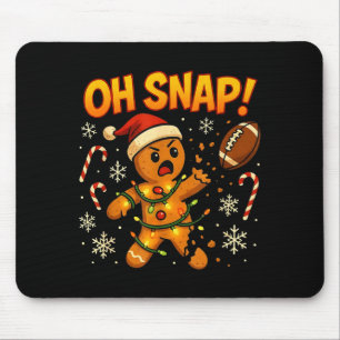 Oh Snap Funny Gingerbread Football Christmas Light Mouse Mat