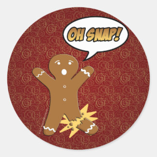 Oh Snap! Funny Gingerbread Man Classic Round Sticker