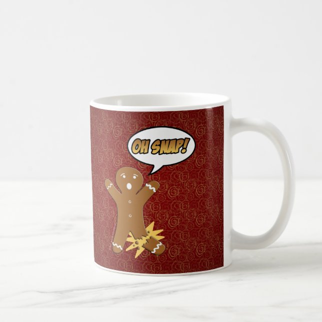 Oh Snap! Funny Gingerbread Man Coffee Mug (Right)