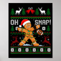 Oh Snap Funny Gingerbread Man Football Christmas P