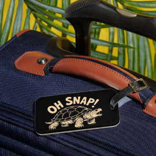 Oh Snap Funny Sarcastic Snapping Turtle Joke  Luggage Tag