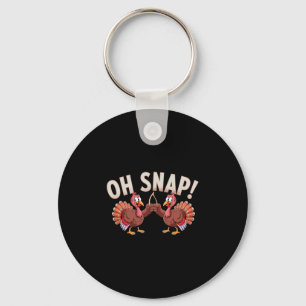 Oh Snap! Funny Turkey With Wishbone Thanksgiving Key Ring