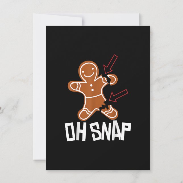 Oh Snap Gingerbread Christmas Pajama Funny Cookie  Invitation (Front)
