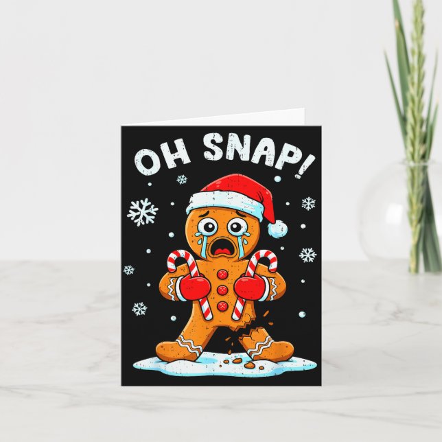 Oh Snap Gingerbread Christmas Xmas Cookie Baking H Card (Front)