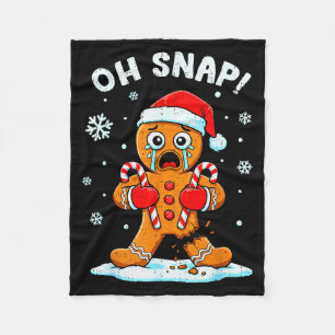 Oh Snap Gingerbread Christmas Xmas Cookie Baking H Fleece Blanket