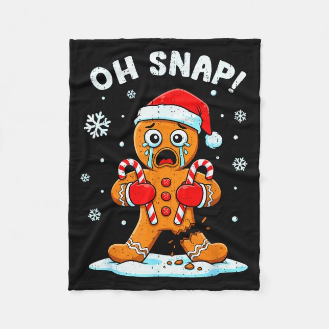 Oh Snap Gingerbread Christmas Xmas Cookie Baking H Fleece Blanket (Front)