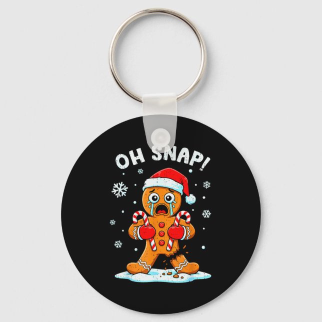 Oh Snap Gingerbread Christmas Xmas Cookie Baking H Key Ring (Front)
