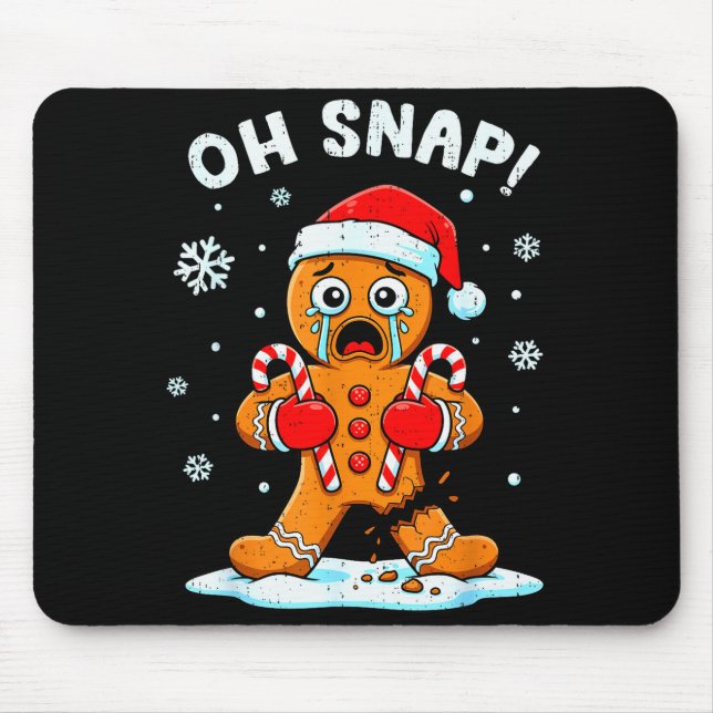 Oh Snap Gingerbread Christmas Xmas Cookie Baking H Mouse Mat (Front)