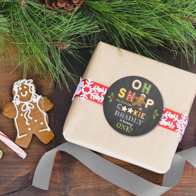 Oh Snap! Gingerbread Cookie Any Age Birthday Classic Round Sticker (Creator Uploaded)