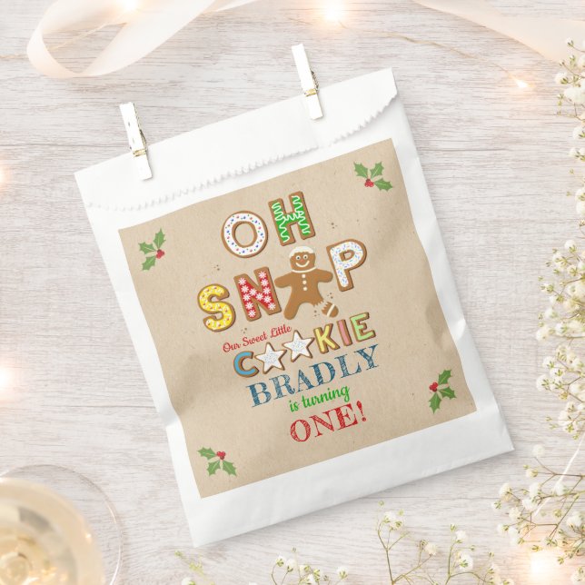 Oh Snap! Gingerbread Cookie Any Age Birthday Favour Bags (Clipped)