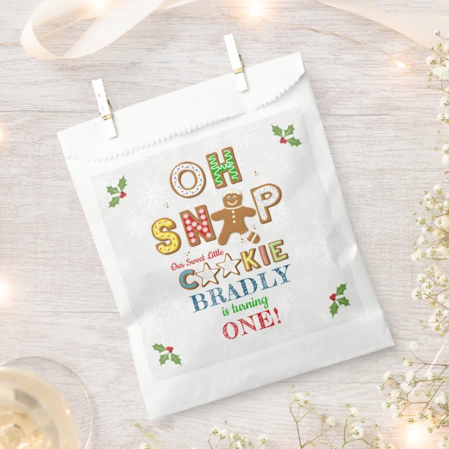 Oh Snap! Gingerbread Cookie Any Age Birthday Favour Bags (Clipped)