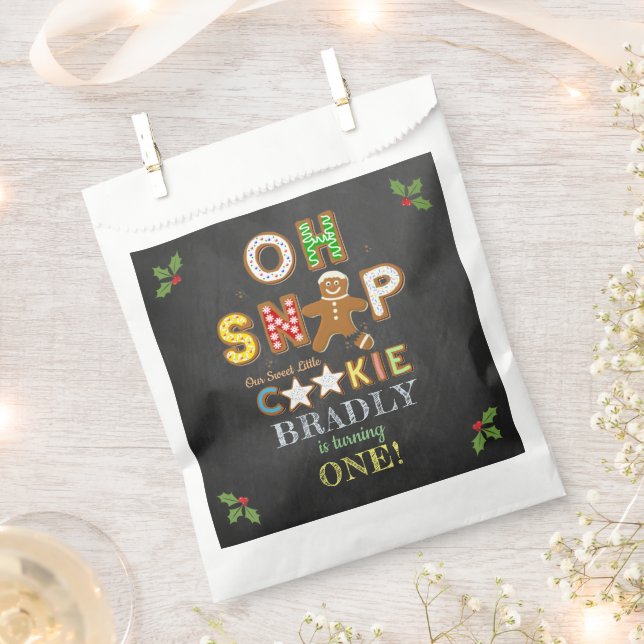 Oh Snap! Gingerbread Cookie Any Age Birthday Favour Bags (Clipped)