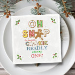 Oh Snap! Gingerbread Cookie Any Age Birthday Napkin<br><div class="desc">Celebrate in style with these trendy Birthday napkins. This design is easy to personalise with your special event wording and your guests will be thrilled when they see these fabulous napkins. Matching party items can be found in the collection.</div>