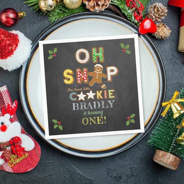 Oh Snap! Gingerbread Cookie Any Age Birthday Napkin (Creator Uploaded)