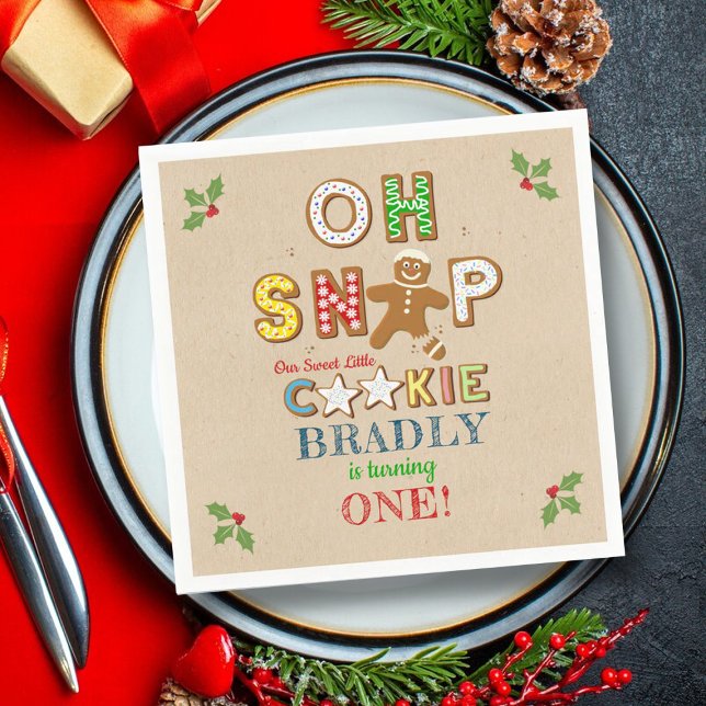 Oh Snap! Gingerbread Cookie Any Age Birthday Napkin (Creator Uploaded)