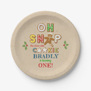 Oh Snap! Gingerbread Cookie Any Age Birthday Paper Plate