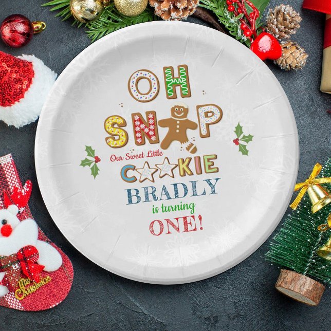 Oh Snap! Gingerbread Cookie Any Age Birthday Paper Plate (Creator Uploaded)