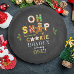 Oh Snap! Gingerbread Cookie Any Age Birthday Paper Plate<br><div class="desc">Celebrate in style with these fun and modern birthday party paper plates. The design is easy to personalise with your own wording and your family and friends will be thrilled when they see these fabulous paper plates. Matching party items can be found in the collection.</div>