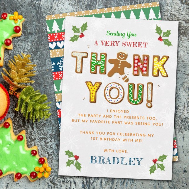 Oh Snap! Gingerbread Cookie Any Age Birthday Thank You Card (Creator Uploaded)