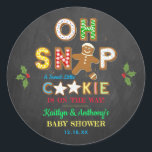 Oh Snap! Gingerbread Cookie Baby Shower Classic Round Sticker<br><div class="desc">Celebrate in style with these trendy baby shower stickers. The design is easy to personalise with your own wording and your family and friends will be thrilled when they see these fabulous stickers.</div>
