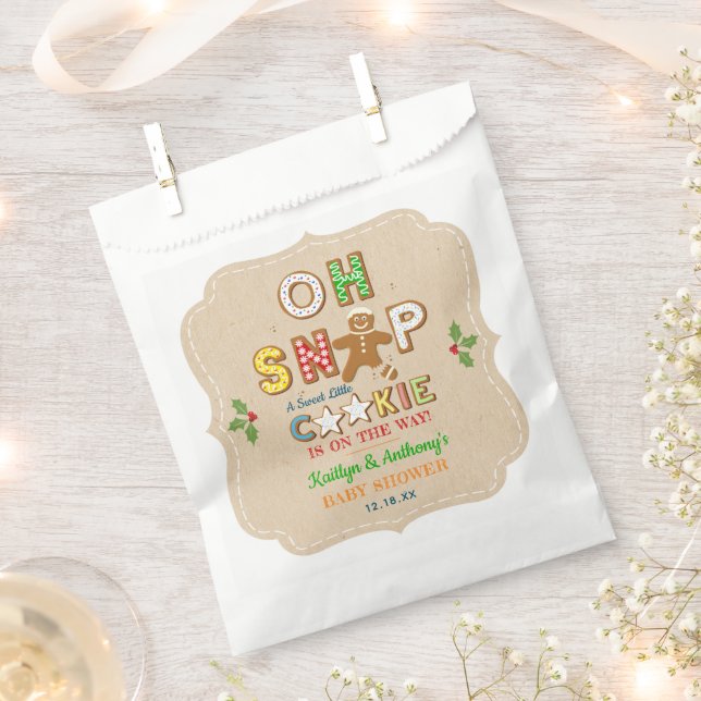 Oh Snap! Gingerbread Cookie Baby Shower Favour Bags (Clipped)