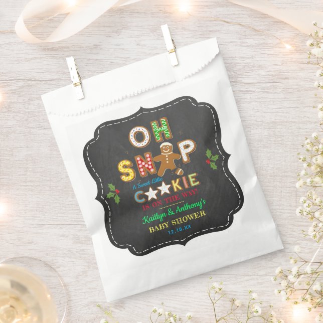 Oh Snap! Gingerbread Cookie Baby Shower Favour Bags (Clipped)