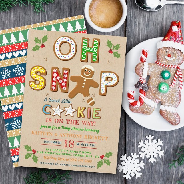 Oh Snap! Gingerbread Cookie Baby Shower Invitation (Creator Uploaded)