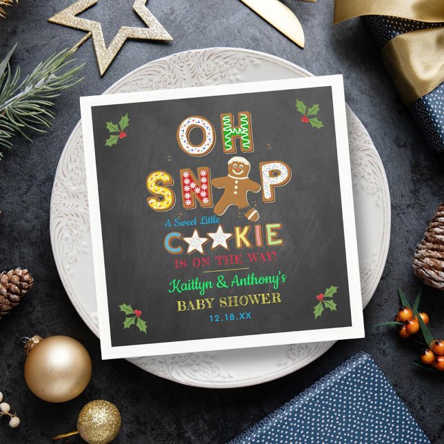 Oh Snap! Gingerbread Cookie Baby Shower Napkin (Creator Uploaded)