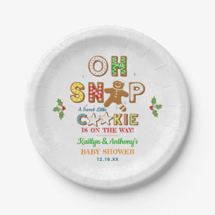 Oh Snap! Gingerbread Cookie Baby Shower Paper Plate