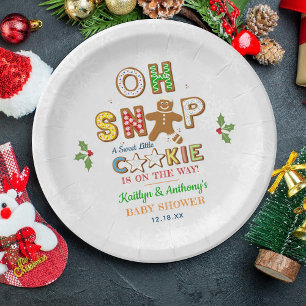 Oh Snap! Gingerbread Cookie Baby Shower Paper Plate