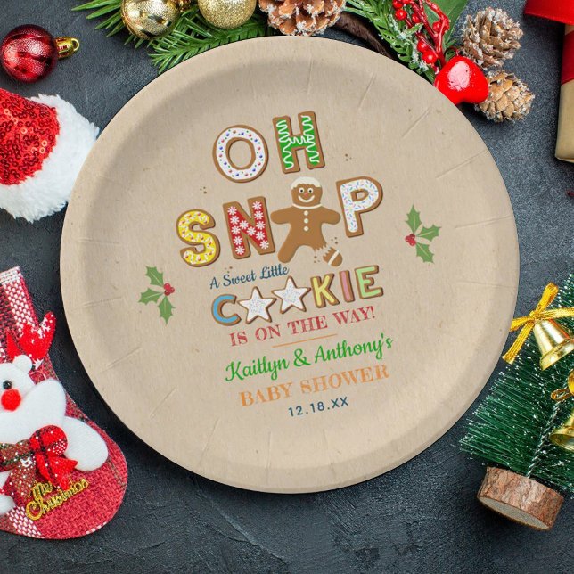 Oh Snap! Gingerbread Cookie Baby Shower Paper Plate (Creator Uploaded)